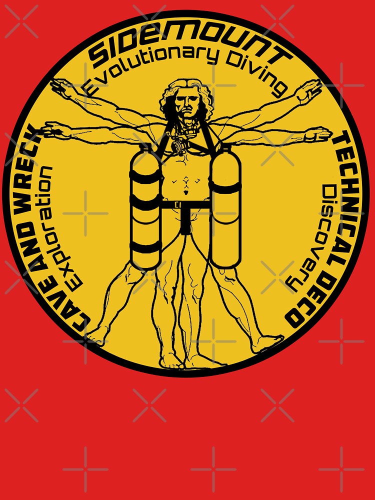 Thumbnail 7 of 7, Classic T-Shirt, Technical Sidemount Leonardo Design (yellow background) designed and sold by andydavistech.
