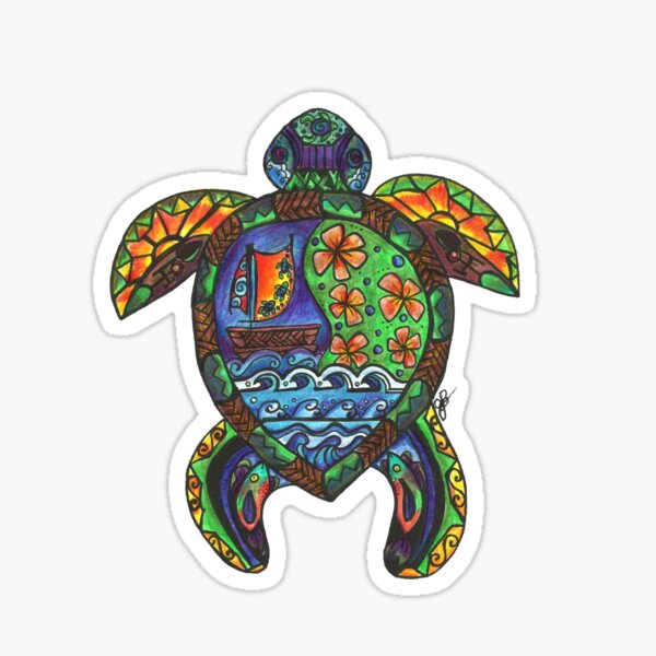 Hawaiian Sea Turtle Sticker