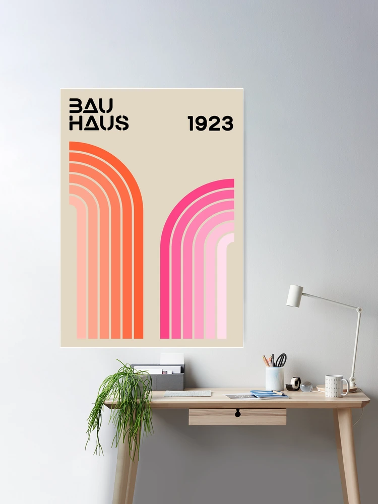 Bauhaus Twist Mid Century Modern Art Rosegold Blush Pink papel de