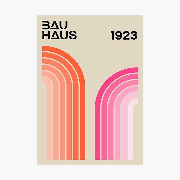 Item preview, Orange And Pink Bauhaus Rainbow Stripes designed and sold by NicolJay.