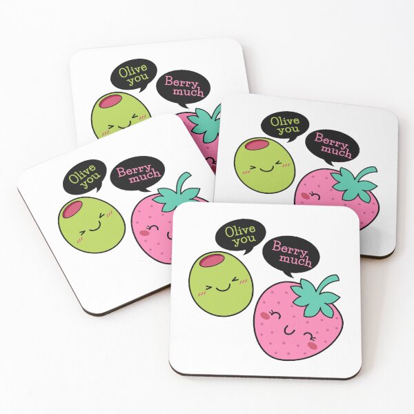 Item preview, Olive you berry much Cute olive and strawberry cartoon designed and sold by yassineddy.