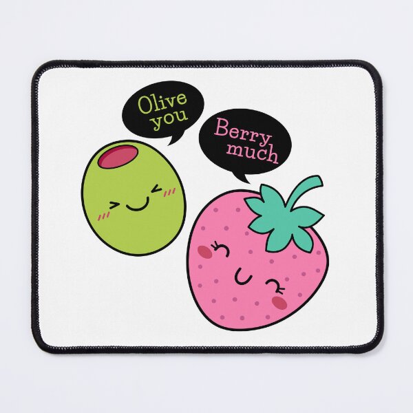 Item preview, Olive you berry much Cute olive and strawberry cartoon designed and sold by yassineddy.