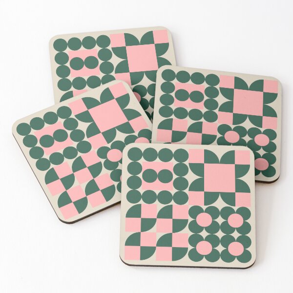 Artikelvorschau, Rosa und Grün geometrisches Bauhaus entworfen und verkauft von NicolJay.