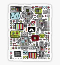 Retro Robots Sticker