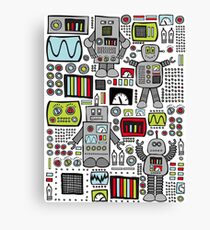 Retro Robots Canvas Print