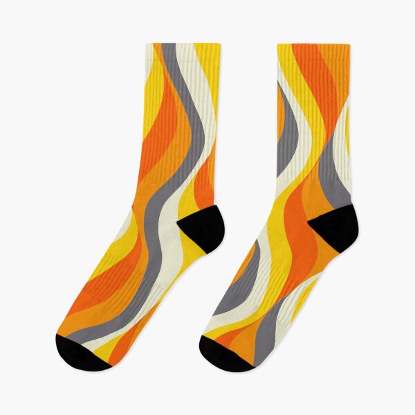 Item preview, Pattern lines with waves design vertical stripes yellow, gray, orange, beige, red designed and sold by Graphic-Color.
