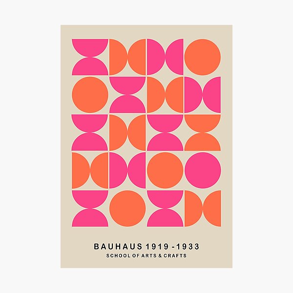 Item preview, Pink And Orange Geometric Semi Circles Bauhaus  designed and sold by NicolJay.