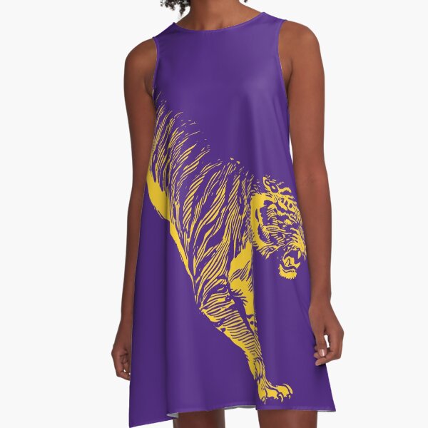 Pouncing Tiger LSU A-Line Dress