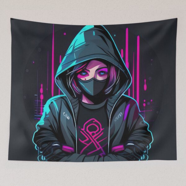 Item preview, Cyberpunk graffiti hacker girl art designed and sold by RK - Shop.