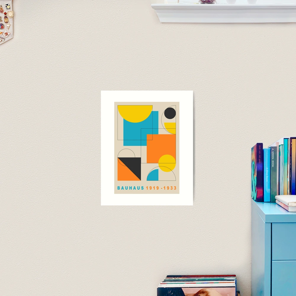 Geometric, Bauhaus, Wall Art, Circles, Squares, Modern Wall Art,  Mid-Century Print, Bauhaus Print, Retro, Wall Art, Gift