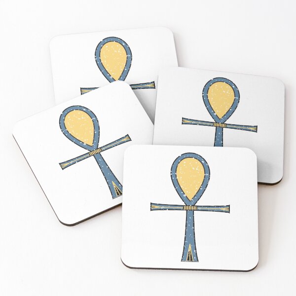 Item preview, Ancient Egyptian Ankh Symbol of Life in Blue & Yellow (W) designed and sold by PyramidPrintWrx.