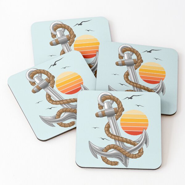 Item preview, Anchor Marine Element, Sun and Seagulls designed and sold by BluedarkArt.