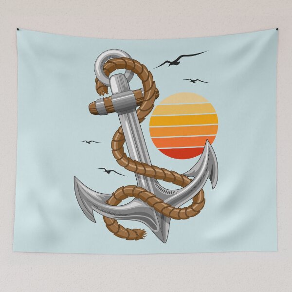 Item preview, Anchor Marine Element, Sun and Seagulls designed and sold by BluedarkArt.