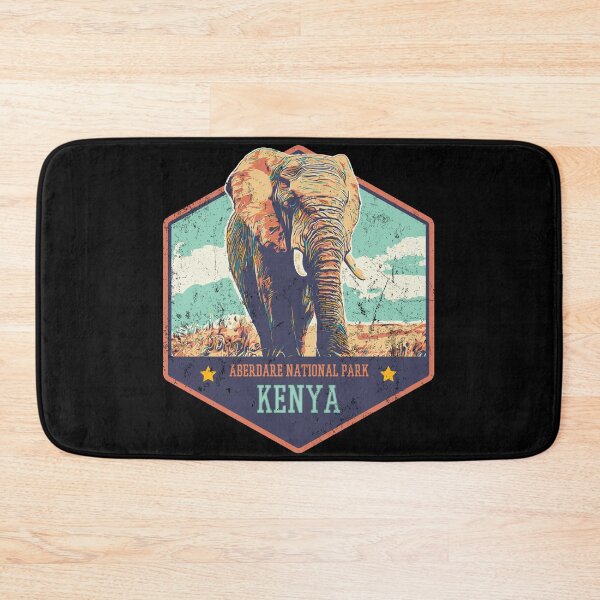 Item preview, Aberdare national park Kenya Africa vintage travel decal, african elephant designed and sold by Lemomo-zoo.