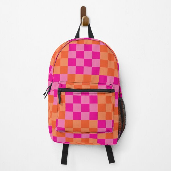 Vista previa del artículo con la obra «Patrón de tablero de ajedrez naranja y magenta brillante», diseñado y vendido por Grace Martyn.