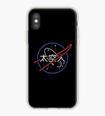 Vinilo o funda para iPhone Logotipo de neón japonés estético de la NASA