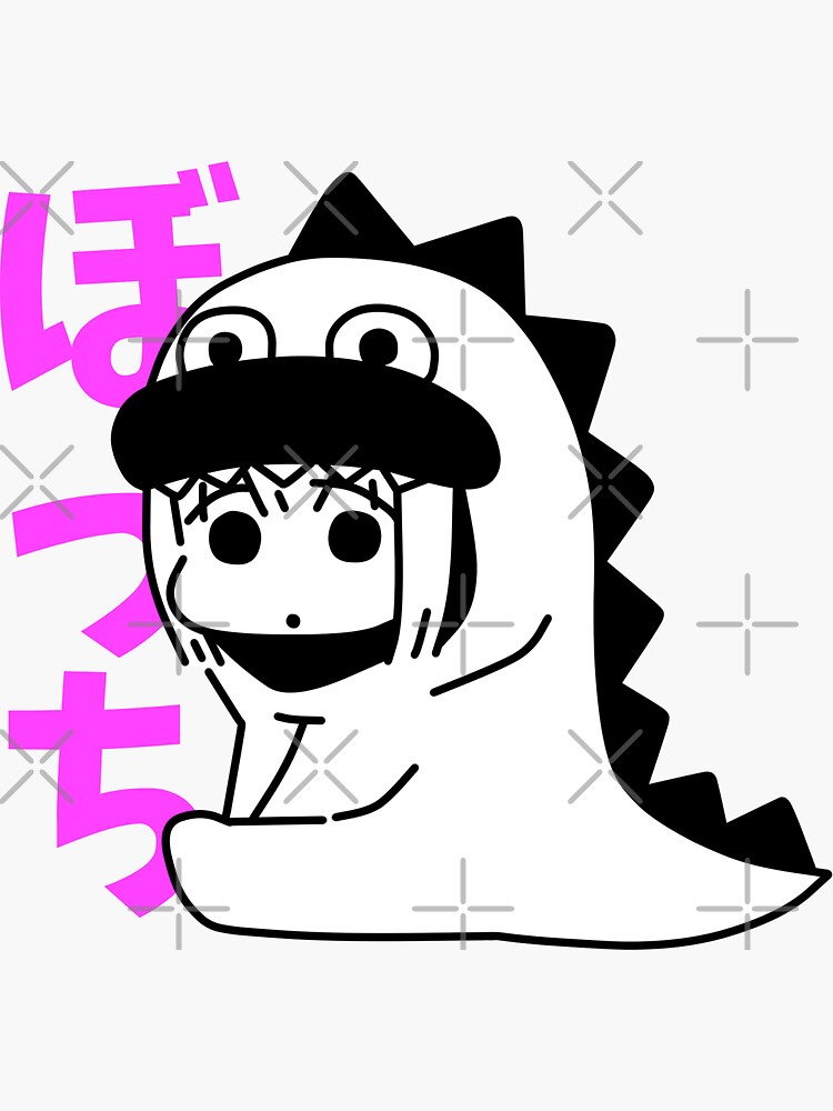 Aperçu 3 sur 3. Sticker avec l'œuvre Mignon Hitori gotou avec texte japonais créée et vendue par Semzig.