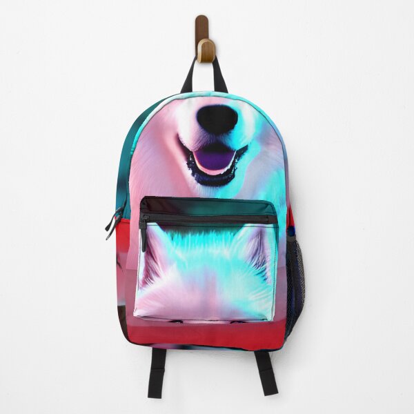 Item preview, White Samoyed dog portrait - neon light #10 designed and sold by supeart.