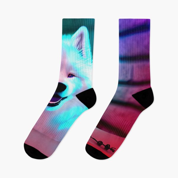 Item preview, White Samoyed dog portrait - neon light #10 designed and sold by supeart.