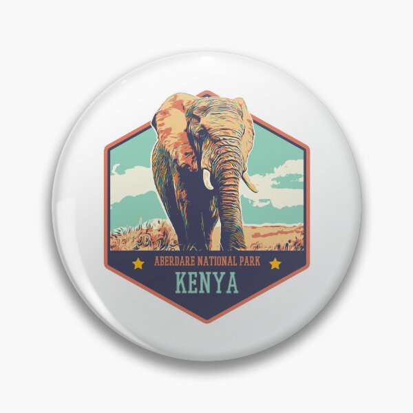 Item preview, Aberdare national park Kenya Africa vintage travel decal, african elephant designed and sold by Lemomo-zoo.