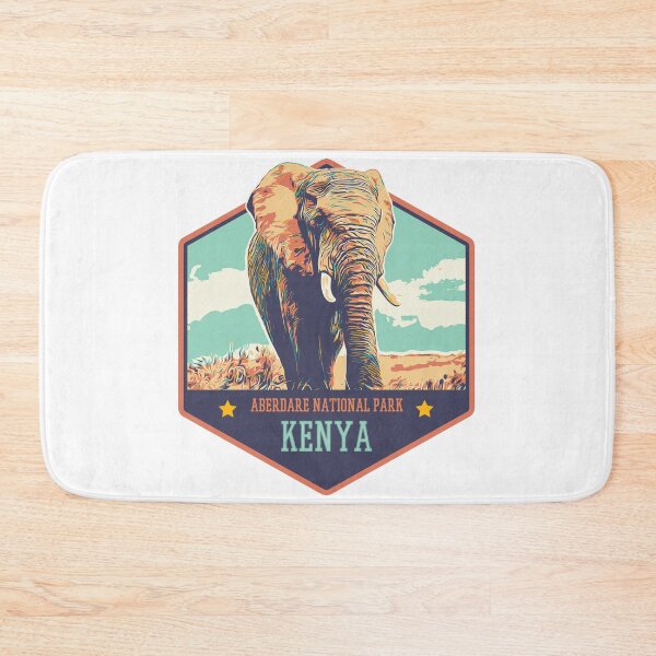 Item preview, Aberdare national park Kenya Africa vintage travel decal, african elephant designed and sold by Lemomo-zoo.