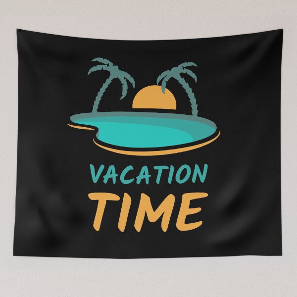 Item preview, Vacation Time | Travel Sun Pool Palms | Black designed and sold by Teenker.