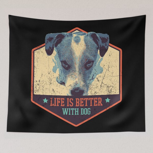 Item preview, Life is better with dog, cute jack russel terrier for dog lover designed and sold by Lemomo-zoo.