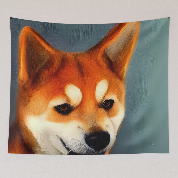 Item preview, Shiba Inu portrait - dog art painting #21 designed and sold by supeart.