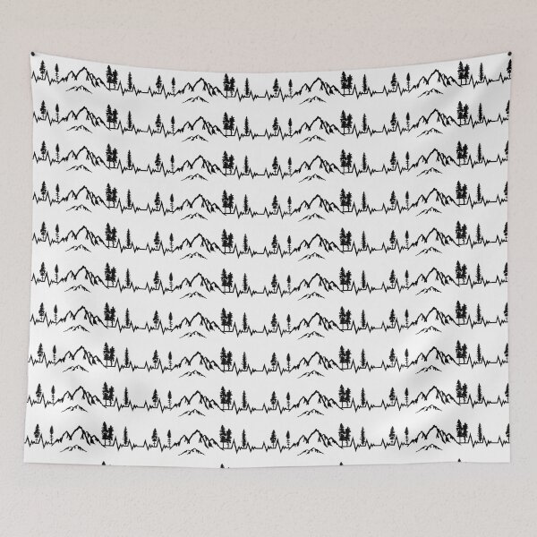 Item preview, Mountain Heartbeat, Hiking, Camping, Nature, Mountains Pulse designed and sold by claudiasartwork.