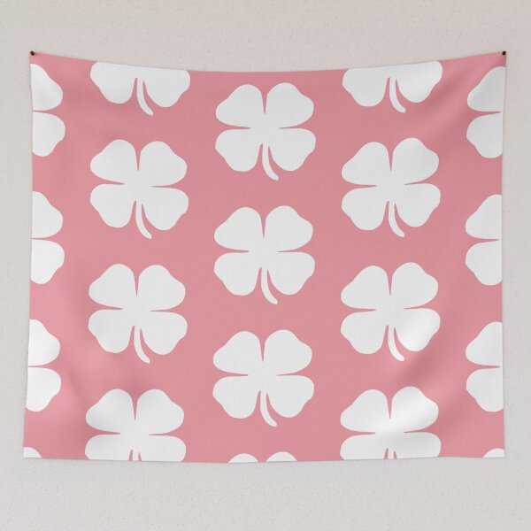 Item preview, Cute Modern Simple White Lucky Clover on Pink designed and sold by tanjica.