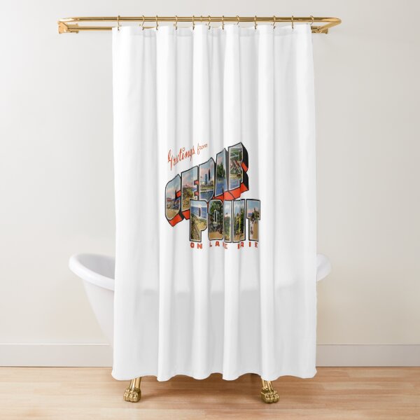 Greetings from Cedar Point on Lake Erie Shower Curtain
