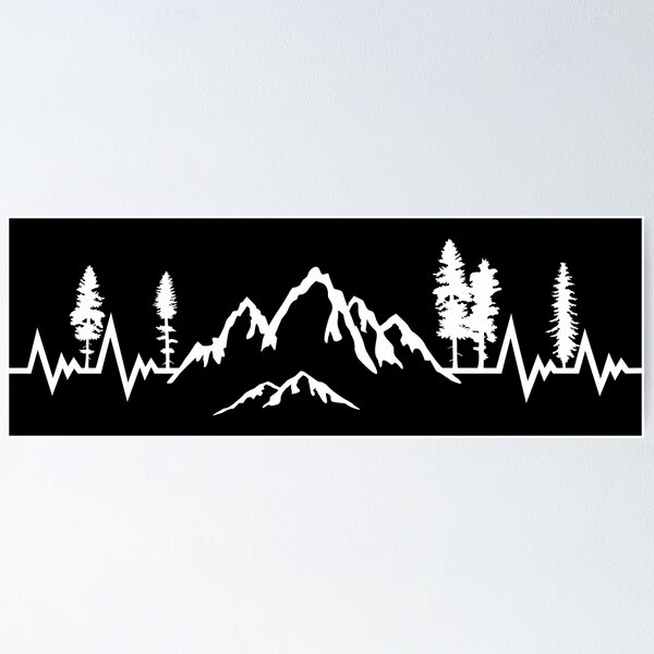 Item preview, Mountain Heartbeat, Hiking, Camping, Nature, Mountains Pulse designed and sold by claudiasartwork.