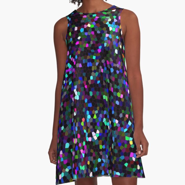 Mosaic Glitter Texture G45 A-Line Dress