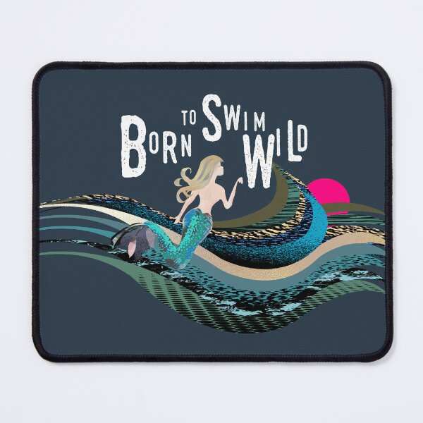 Item preview, Wild open water swimming, winter bathers.  Born to swim mermaid for swimmer lovers.  Caroline Laursen Original designed and sold by Caroline Laursen.