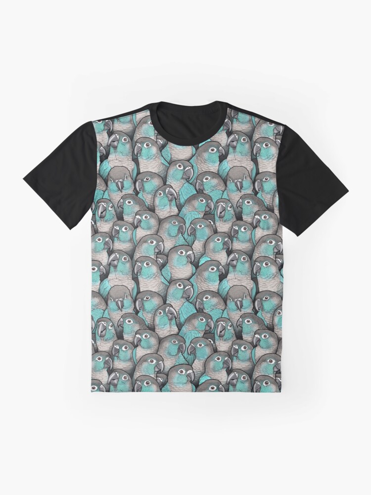 Thumbnail 4 of 5, Graphic T-Shirt, Turquoise Green-Cheeked Conures designed and sold by MaratusFunk.
