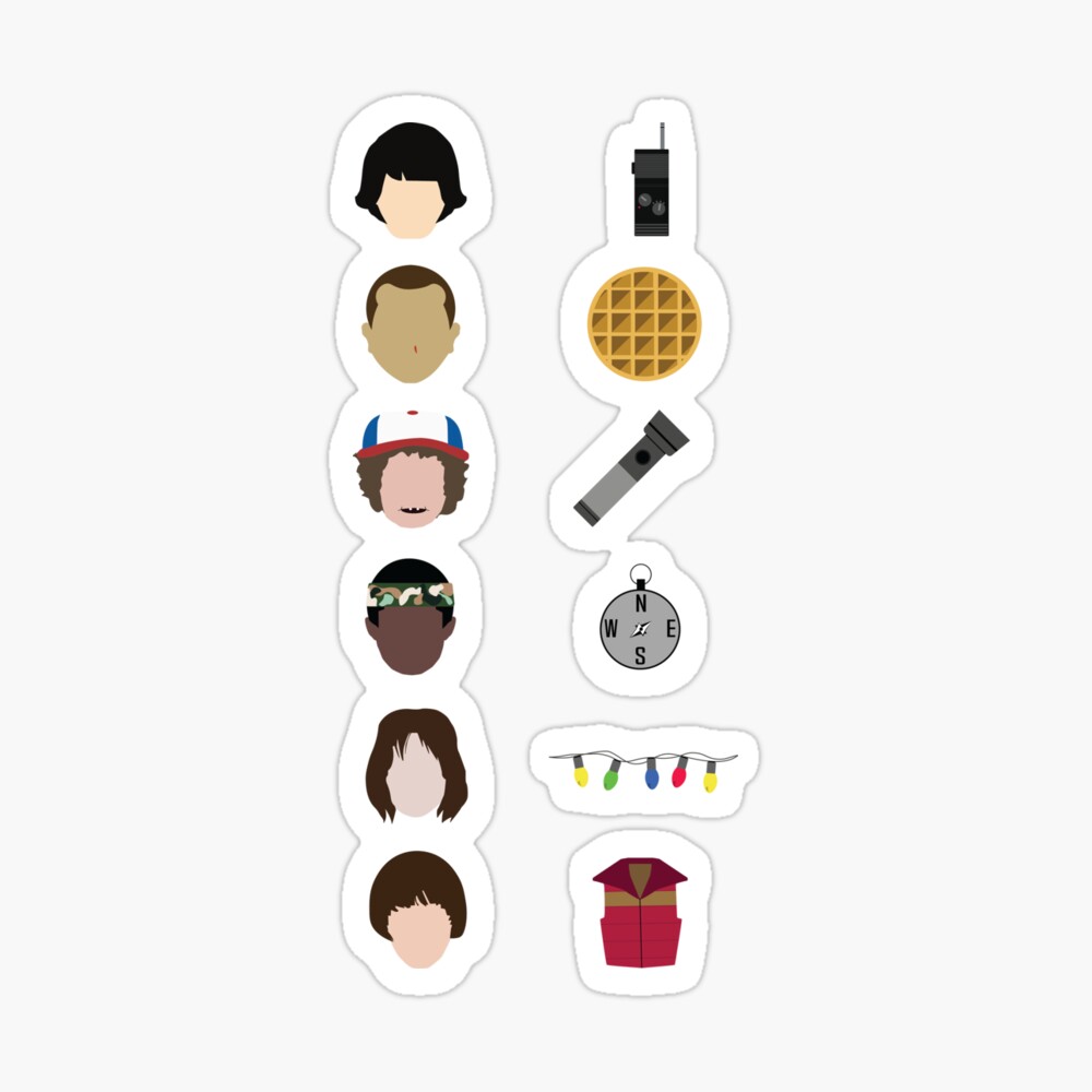 stranger things icon set photographic print for sale by mygeekworld redbubble