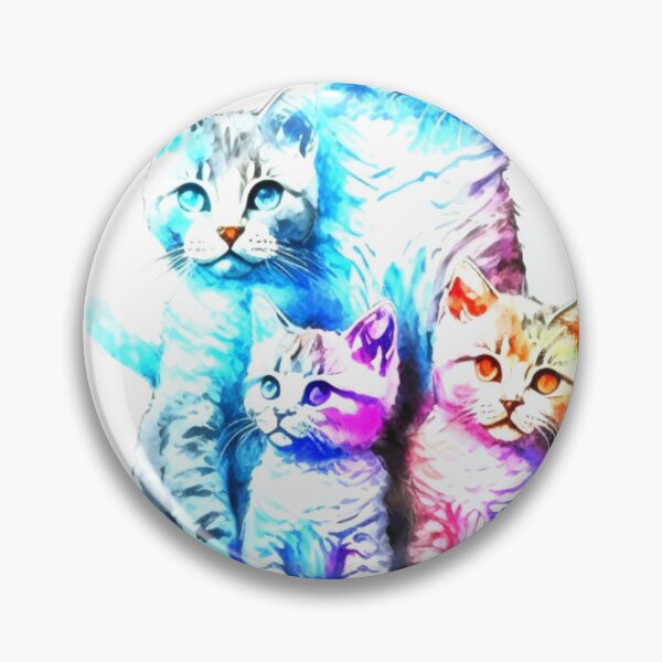 Item preview, multicolored cat family watercolor designed and sold by keyd-studio.