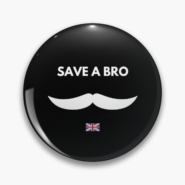 Item preview, MOvember Inspired Save a Bro UK Moustache 8 T-Shirt designed and sold by Wit-T-Merch.