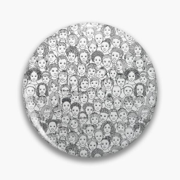 Item preview, Black And White Cartoon Drawing Smiling Faces Pattern designed and sold by MakeitMelo.