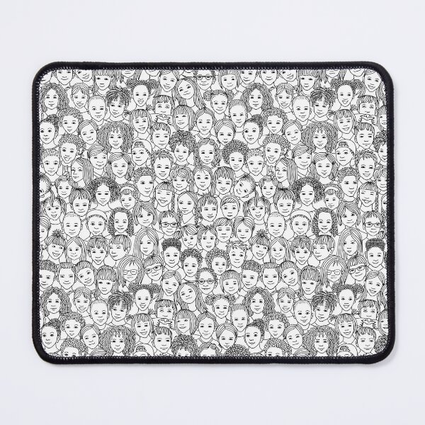 Item preview, Black And White Cartoon Drawing Smiling Faces Pattern designed and sold by MakeitMelo.