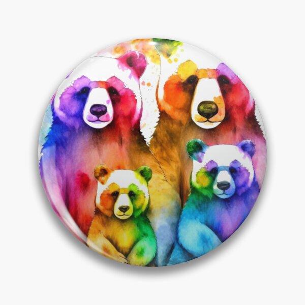 Item preview, colorful bear family watercolor designed and sold by keyd-studio.