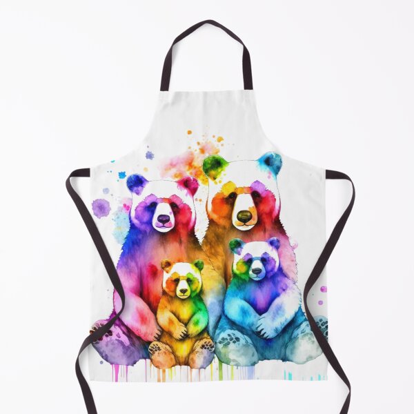 Item preview, colorful bear family watercolor designed and sold by keyd-studio.