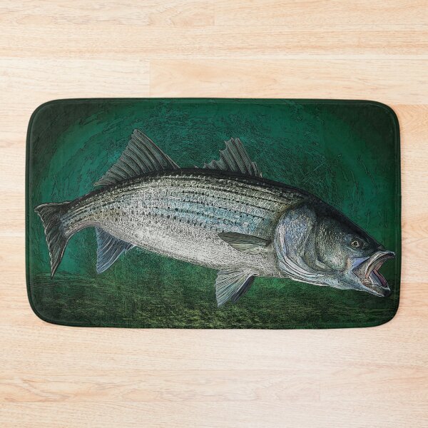 Item preview, Striped Bass in Blue Green Depths, Ocean Fishing designed and sold by fishweardesigns.