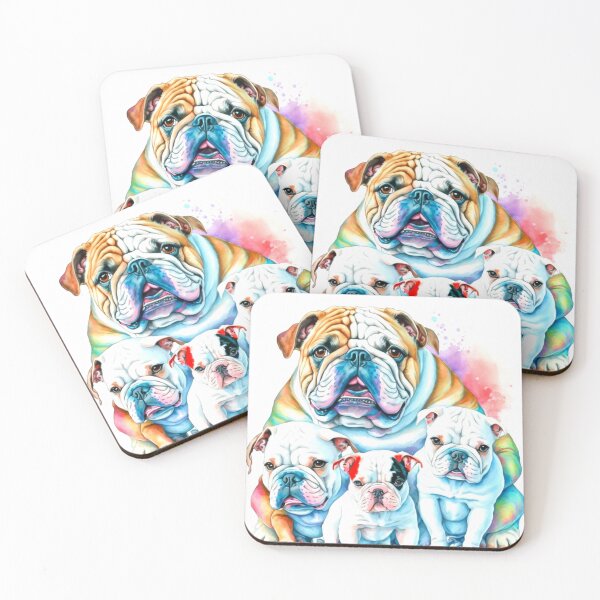 Item preview, colorful bull dog family designed and sold by keyd-studio.