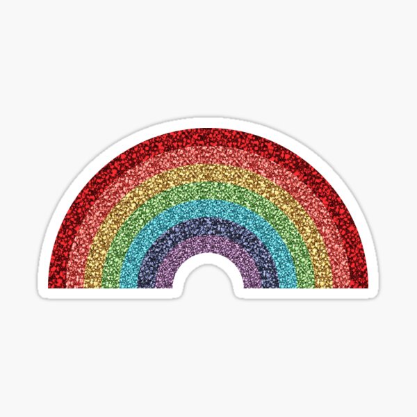 Sparkly Glitter Rainbow Sticker for Sale by Designs111