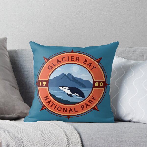 Item preview, Glacier Bay National Park Orca Retro Compass Emblem designed and sold by KrisSidDesigns.