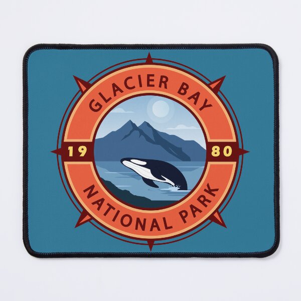 Item preview, Glacier Bay National Park Orca Retro Compass Emblem designed and sold by KrisSidDesigns.