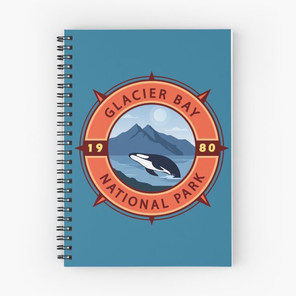 Artikelvorschau, Glacier Bay Nationalpark Orca Retro-Kompass-Emblem entworfen und verkauft von KrisSidDesigns.