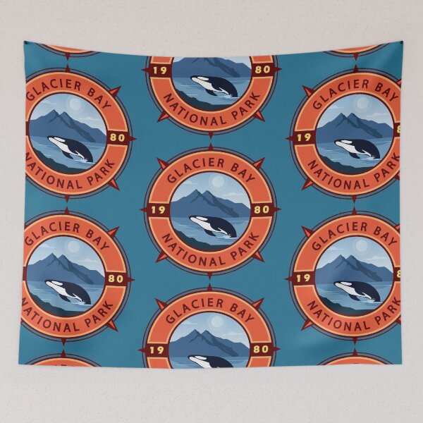 Item preview, Glacier Bay National Park Orca Retro Compass Emblem designed and sold by KrisSidDesigns.