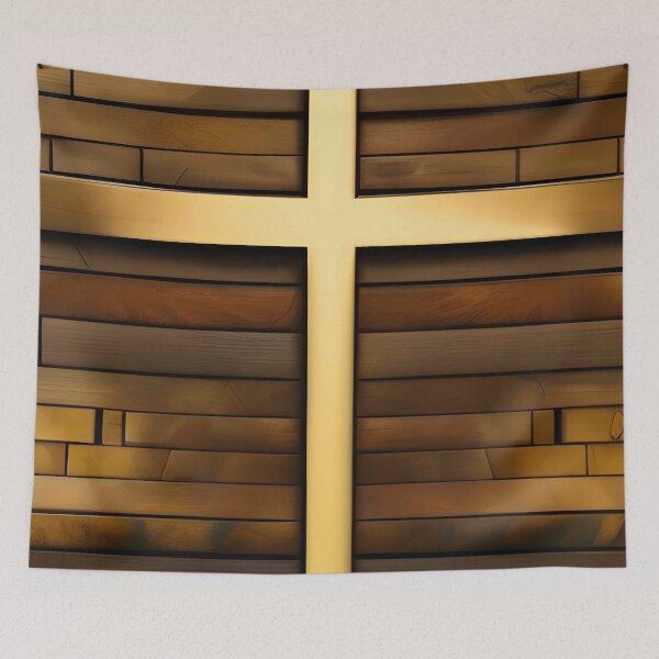 Item preview, Golden cross in wood designed and sold by Gus Wolvius.